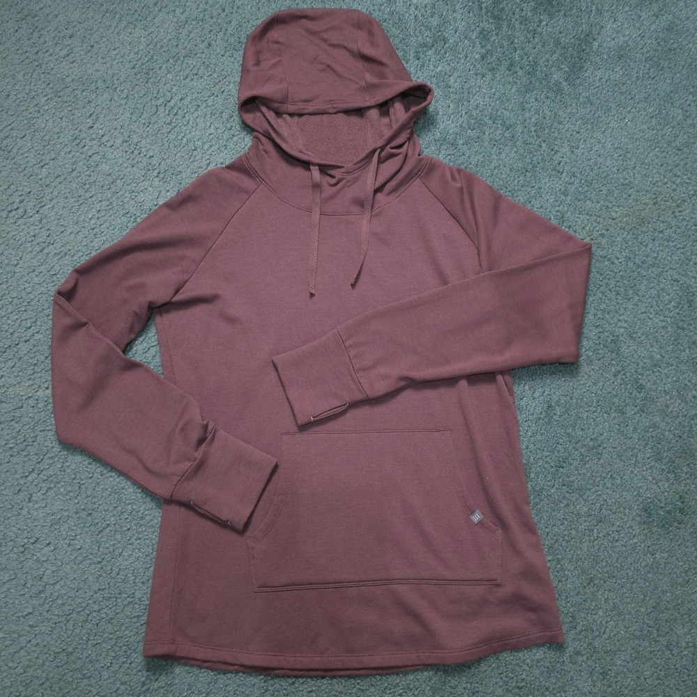 Free Fly Womens Medium Bamboo Viscose Blend Hoodie Plum Mauve Thumbholes NWOT